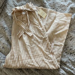 NWT Forever 21 Contemporary Striped Cropped Flare Leg Pant